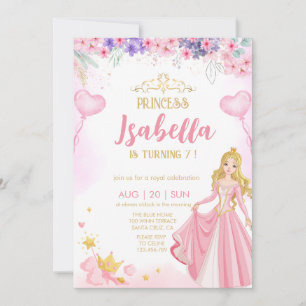 Convite de aniversário da princesa Girl