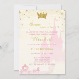 Convite de aniversário da Princesa Glitter