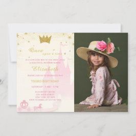 Convite De Aniversário Da Princesa Glitter Com Fot
