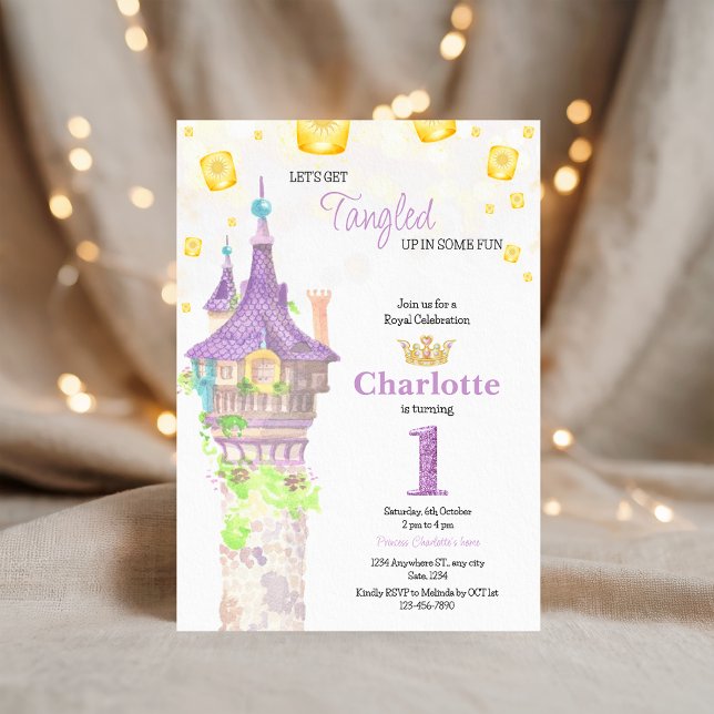 Convite de aniversário da Princesa Mágica Rapunzel (Criador carregado)