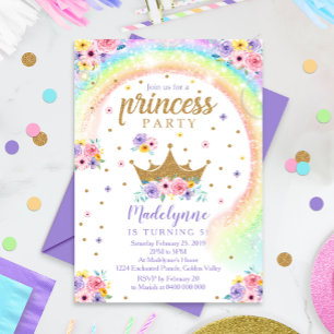 Convite de Aniversário da Princesa Rainbow
