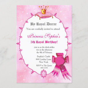 Convite de aniversário da Princesa Real