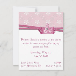 Convite de Aniversário da Princesa Rosa