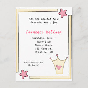 Convite de Aniversário da Princesa Rosa Bonito