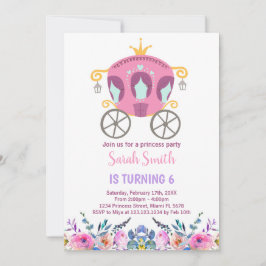Convite de Aniversário da Princesa Rosa Carruagem