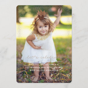 Convite de Aniversário da Princesa Rosa Confetti