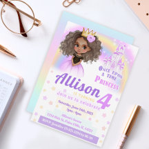 Convite de aniversário da princesa rosa-rosa afric
