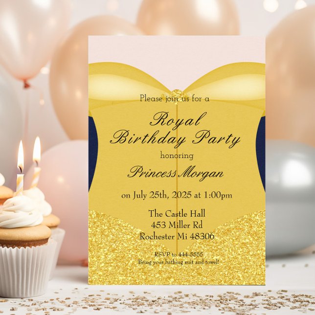 Convite de Aniversário da Princesa Royal Gold Beau (Criador carregado)