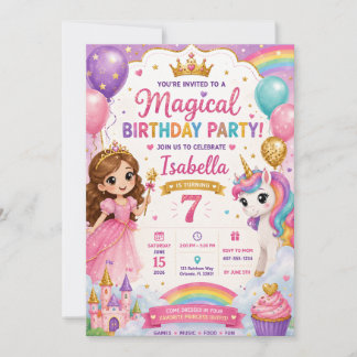 Convite de Aniversário da Princesa Unicórnio | Mag
