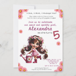 Convite de aniversário da Quirky dandelion