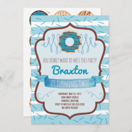 Convite de aniversário da rosquinha para um menino