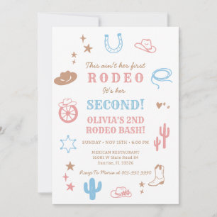 Convite de Aniversário da Segunda Rodeio Menina Oc