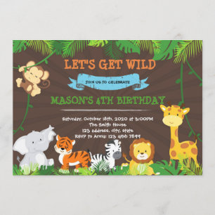 Convite de aniversário da selva