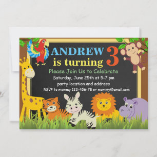 Convite de Aniversário da Selva,Convite de Anivers