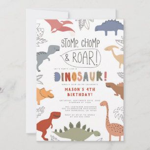 Convite de Aniversário da Selva dos Dinossauros T-