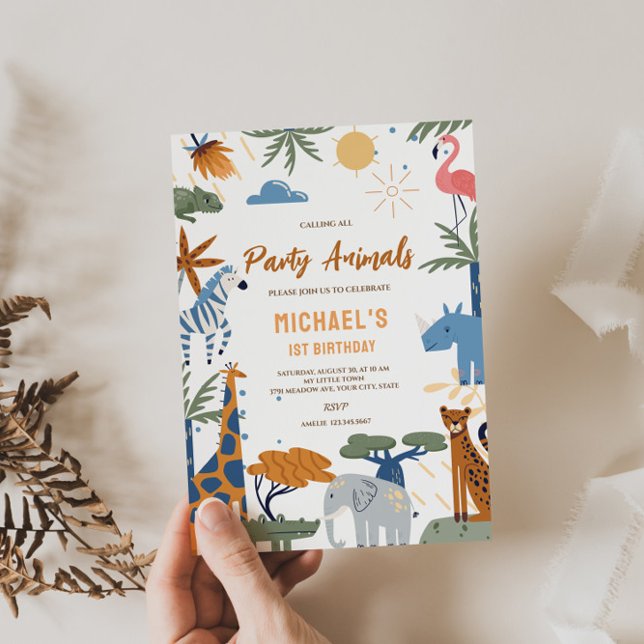 Convite de Aniversário da Selva Safari (Criador carregado)