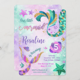 Convite de Aniversário da Sereia