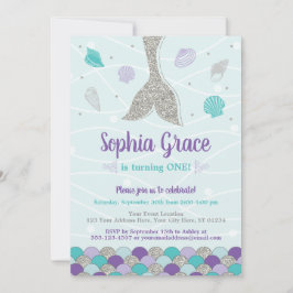 Convite de Aniversário da Sereia | Sob o mar