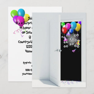 Convite de aniversário da surpresa com balões