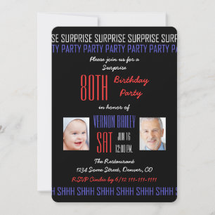 convite de aniversário da surpresa do 80 para