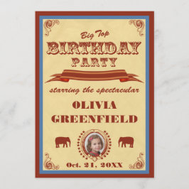 Convite de aniversário da tenda de circo