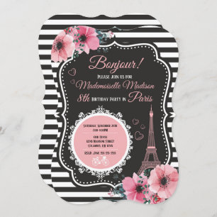 Convite de aniversário da torre Eiffel de Paris