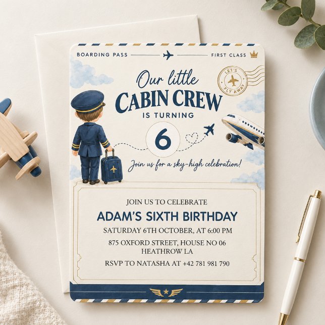 Convite de Aniversário da Tripulação da Cabine do  (Criador carregado)