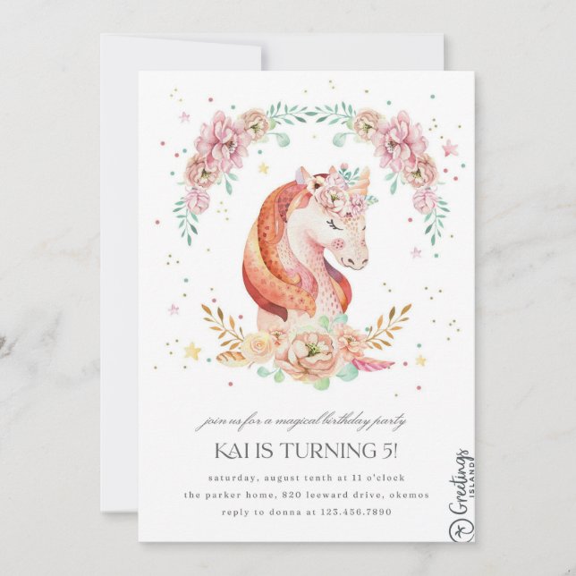 Convite de Aniversário da Unicórica 5 anos (Frente)