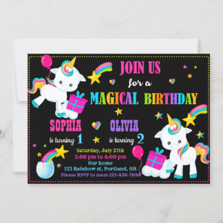 Convite de aniversário da Unicorn festa de anivers