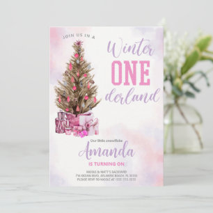 Convite de Aniversário da Winter Girl Onederland