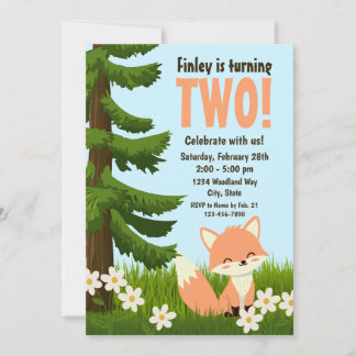 Convite de Aniversário da Woodland Fox