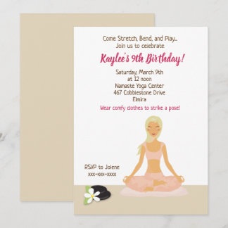 Convite de aniversário da Yoga Party Girl