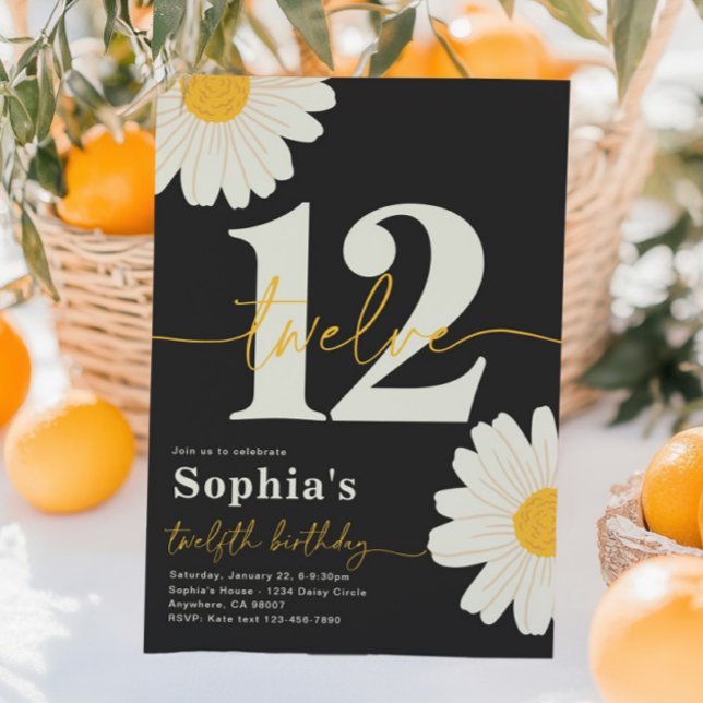 Convite de Aniversário Daisy 12 (Criador carregado)