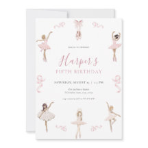 Convite de aniversário Dancer balé Ballerina