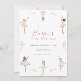 Convite de aniversário Dancer balé Ballerina
