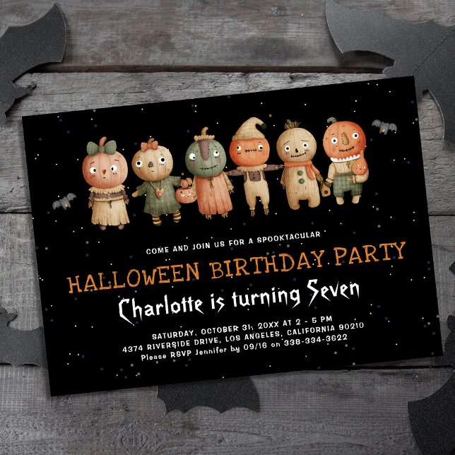 Convite de Aniversário das Crianças do Halloween d (Criador carregado)