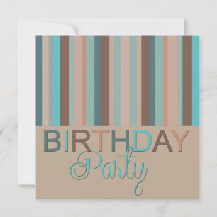 Convite de aniversário das faixas das cores do oce