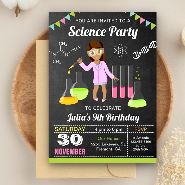 Convite de Aniversário das Meninas de Experimentos (Criador carregado)