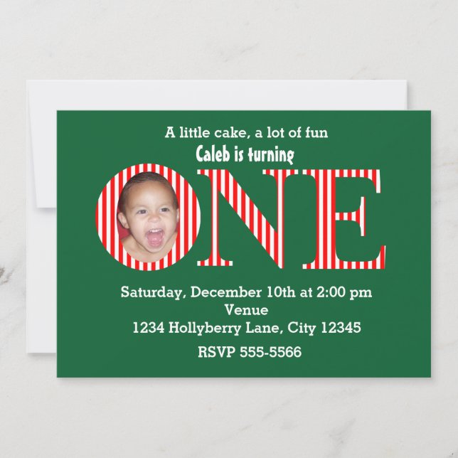 Convite de Aniversário de 1º Primeiro Natal (Frente)
