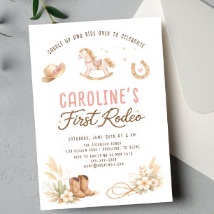 Convite de Aniversário de 1º Rodeio da Cowgirl