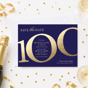Convite de Aniversário de 100 Anos de Negócios