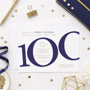 Convite de Aniversário de 100 Anos de Negócios