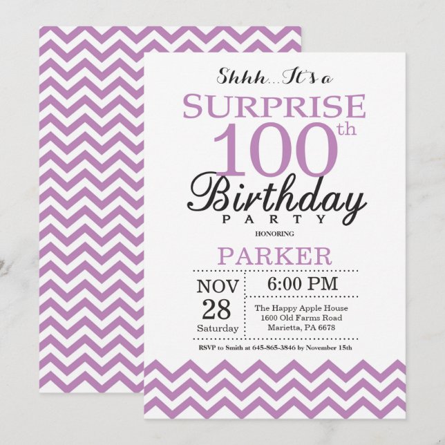 Convite de Aniversário de 100 anos Surpresa Chevro (Frente/Verso)