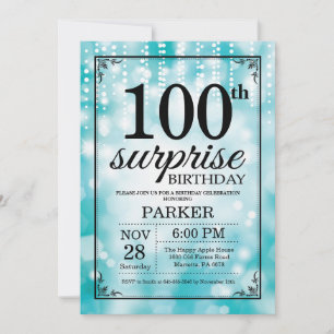Convite de Aniversário de 100 anos Surpresa com Br