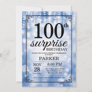 Convite de Aniversário de 100 anos Surpresa com Br