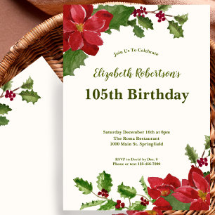 Convite de Aniversário de 105 anos com Flora Elega