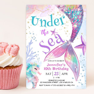 Convite de Aniversário de 10 anos da Sereia Sob o