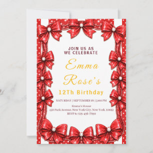 Convite de Aniversário de 12 anos Arco Vermelho