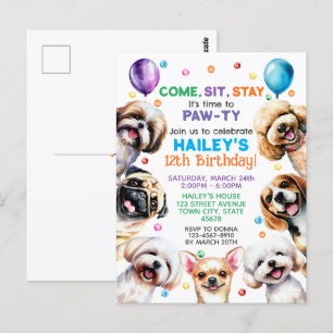 Convite de Aniversário de 12 Anos com Tema de Cach