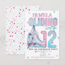 Convite de aniversário de 12 de patinação
